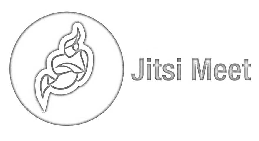 Das Logo von Jitsi und der Text Jitsi Meet