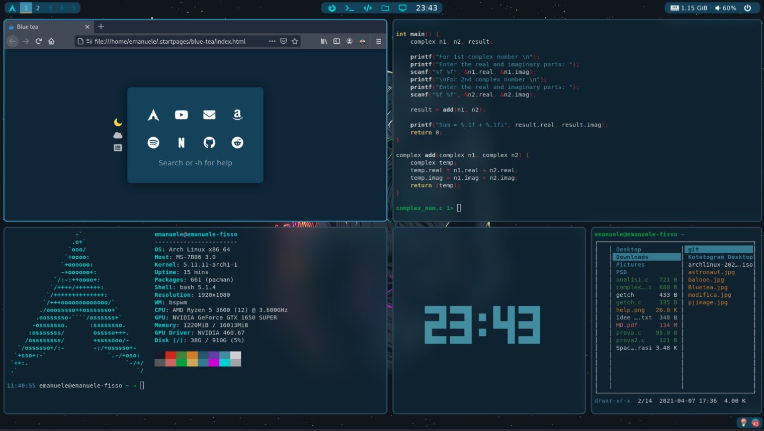 Linux-Desktop von Aweseome