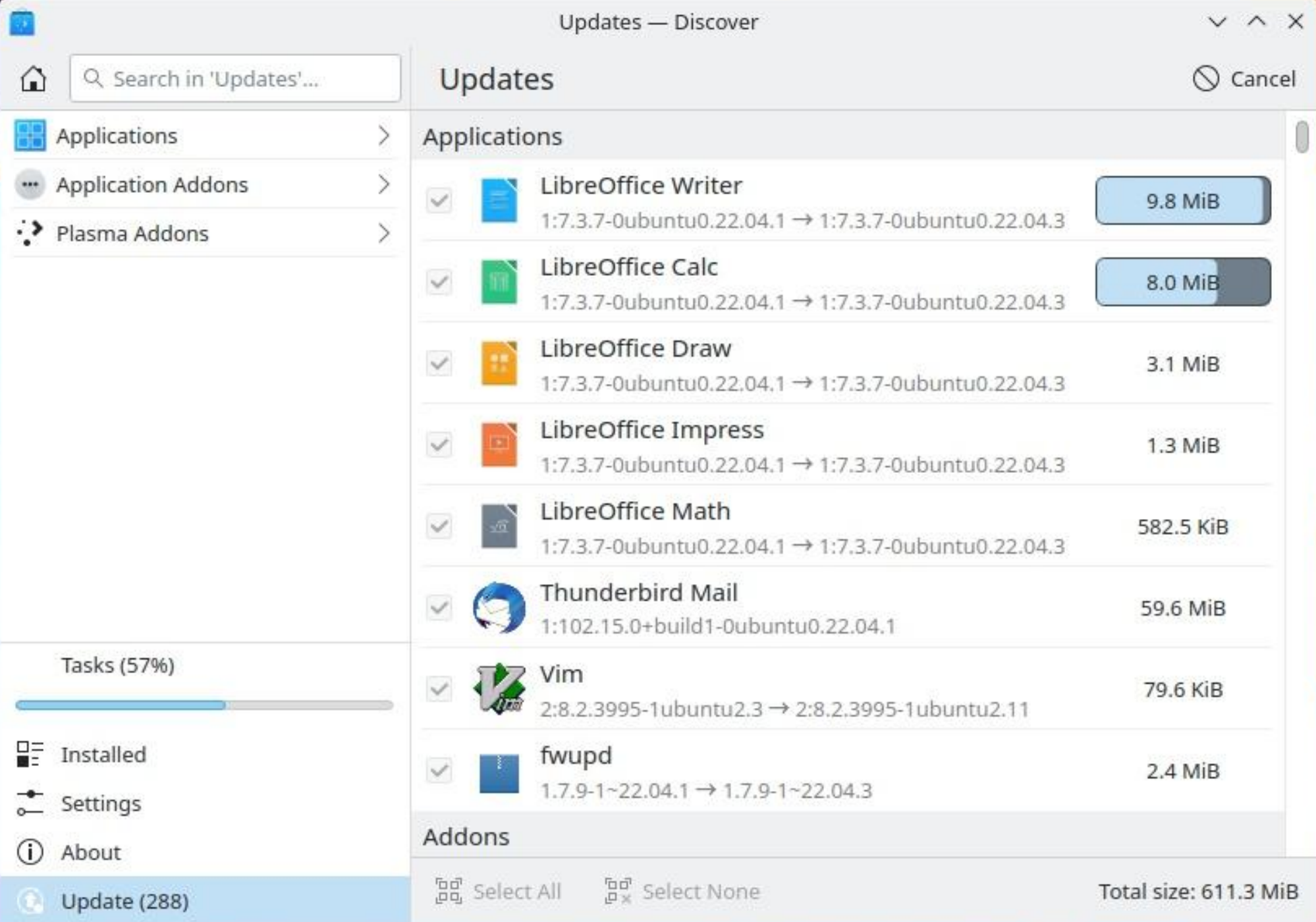Updates eines Linux-Systems mit der Anwendung Discover