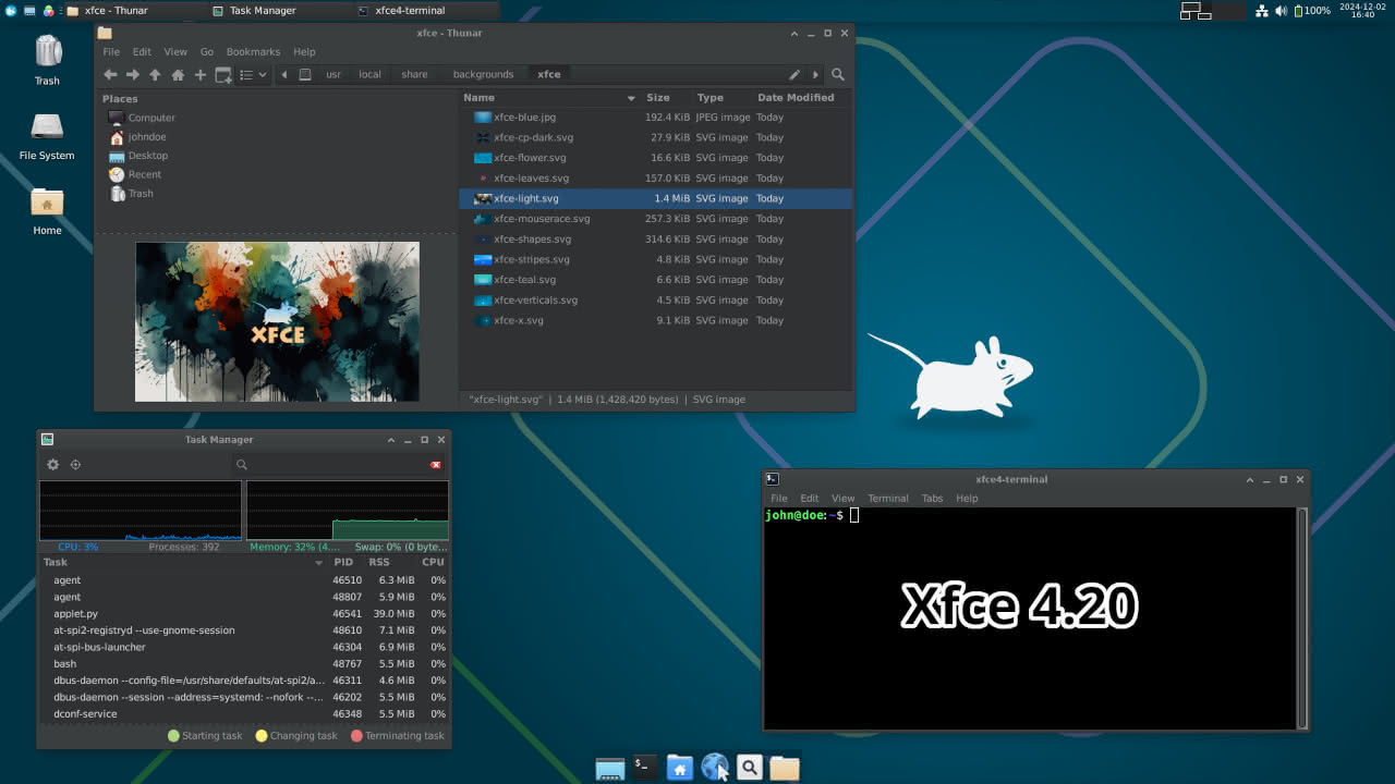 Linux-Desktop von Xfce