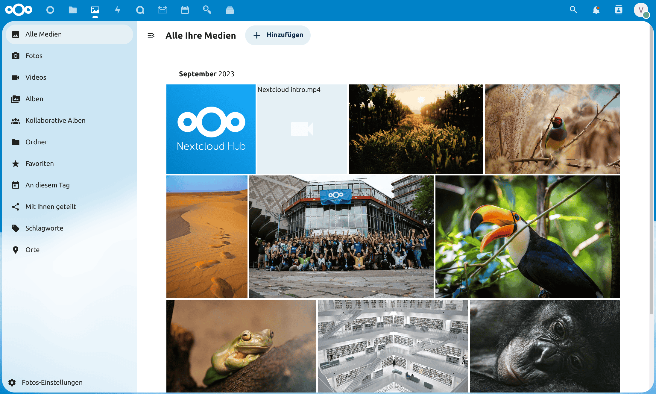 Fotoverwatlung von Nextcloud